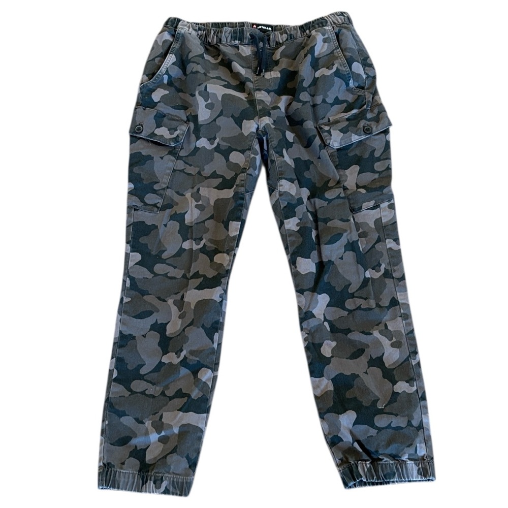Airwalk Gray Black Camo‎ Cargo Joggers Drawstring Size L